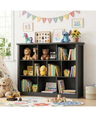 10 Cubes Storage Bookshelf, Floor Standing Bookcase
