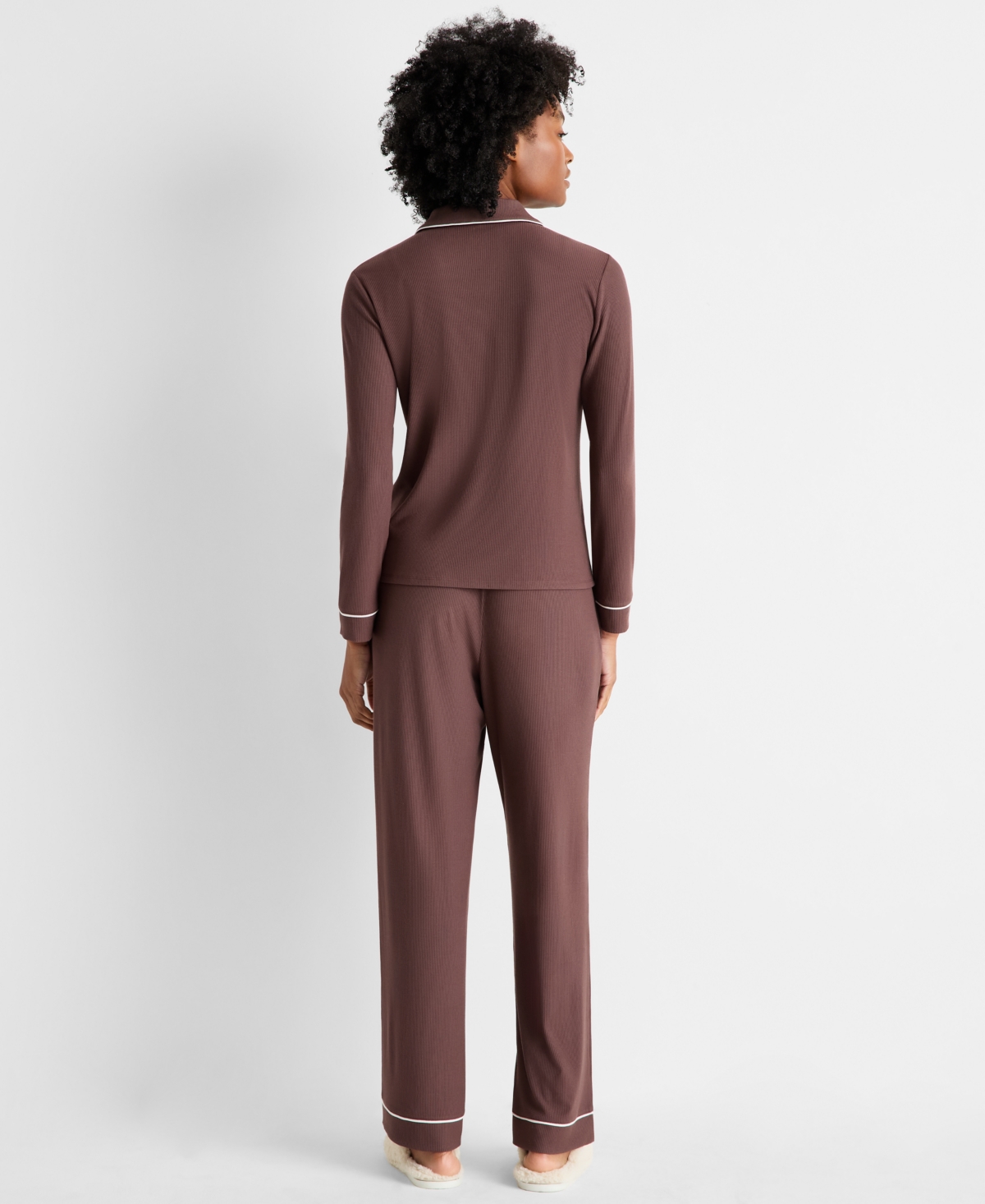 State of Day Women's 2-Pc. Packaged Ribbed Notched-Collar Pajamas Set Xs-3X, Created for Macy's