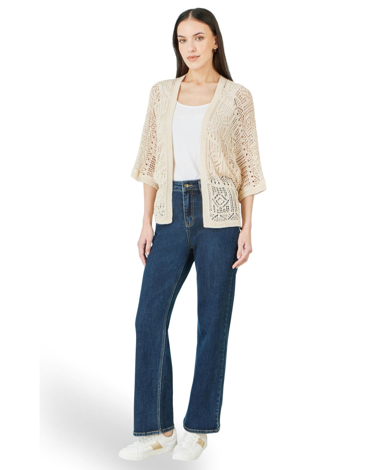 Women's Crochet Edge To Edge Cardigan