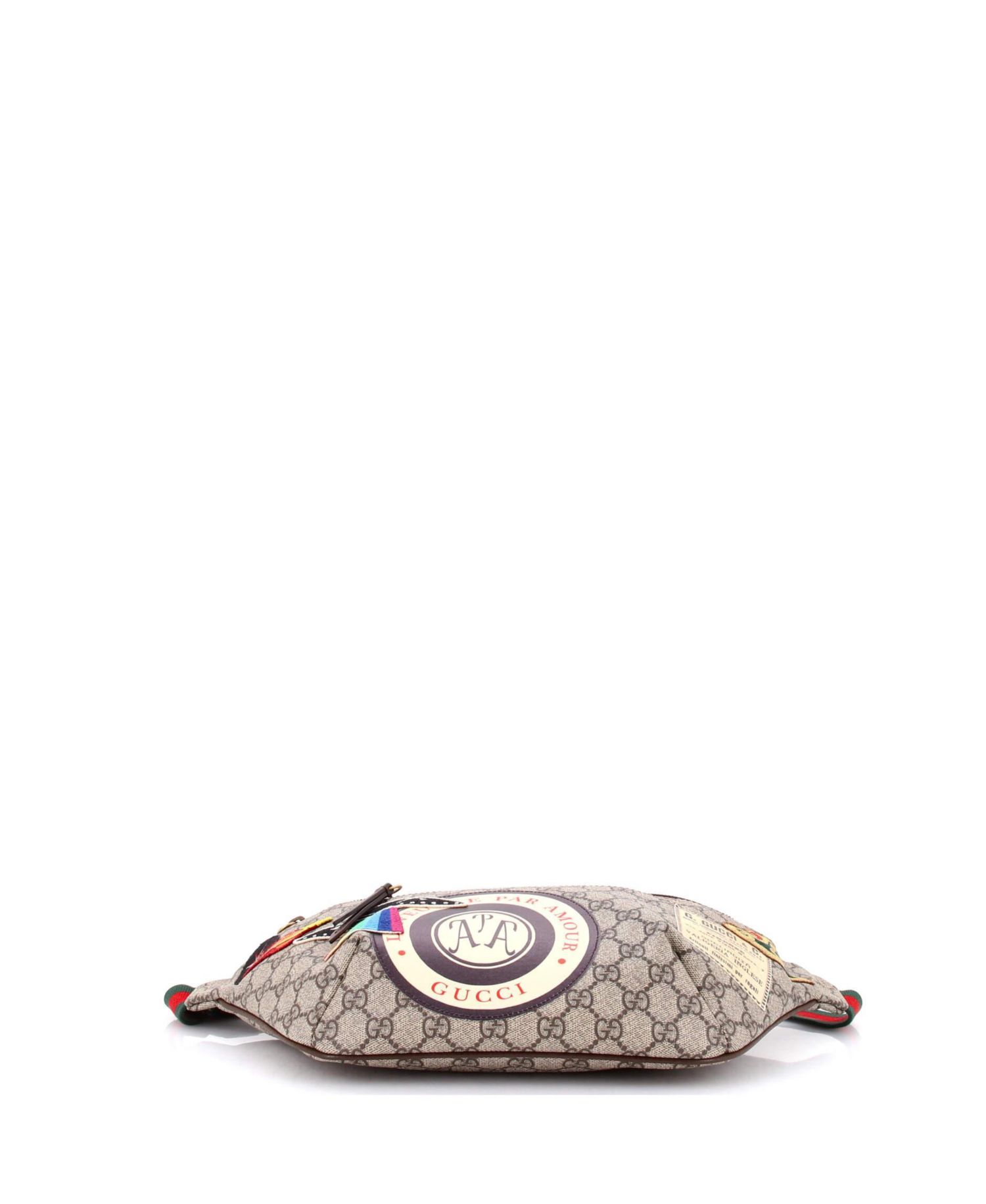 Courrier Zip Belt Bag GG Coated Canvas with Applique