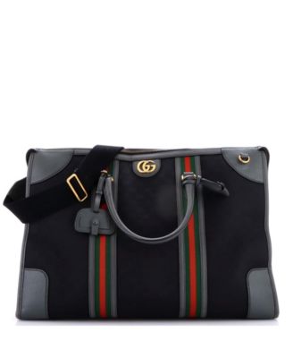 Large Bauletto Duffle Bag GG Canvas with Leather