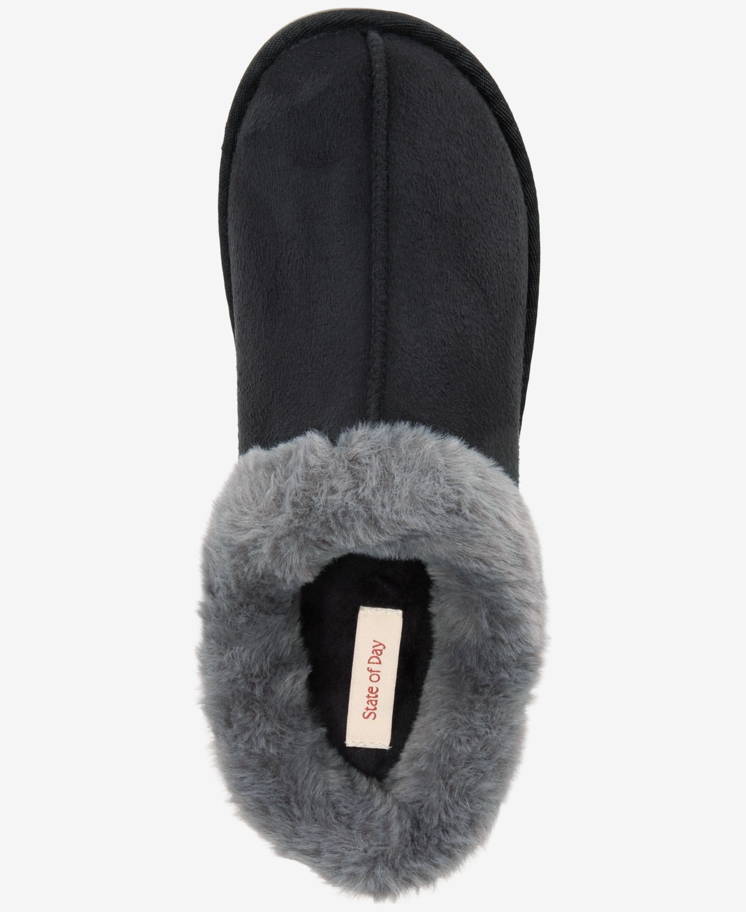 Women's Boxed Faux-Fur-Collar Clog Slippers