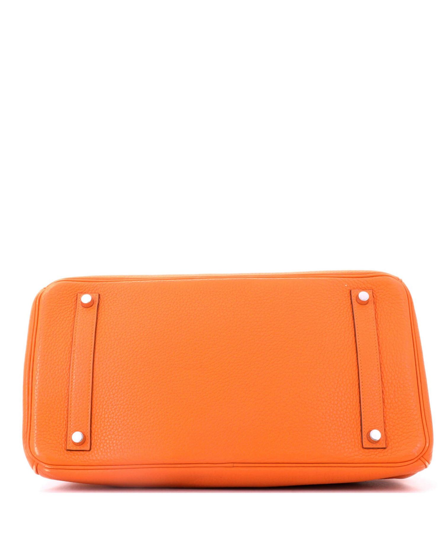 Sirkin 35 Handbag Orange Clemence with Palladium Hardware
