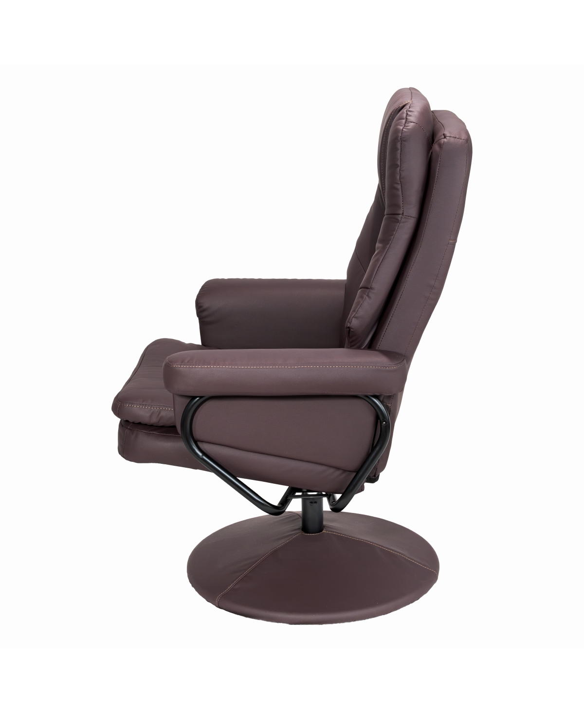 Streamdale Furniture Swivel Leather Recliner Chair with Ottoman