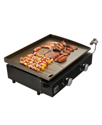 Countertop Gas Griddle, 22.4 in Manual Flat Top with Steel Plate and H-Shaped Burner