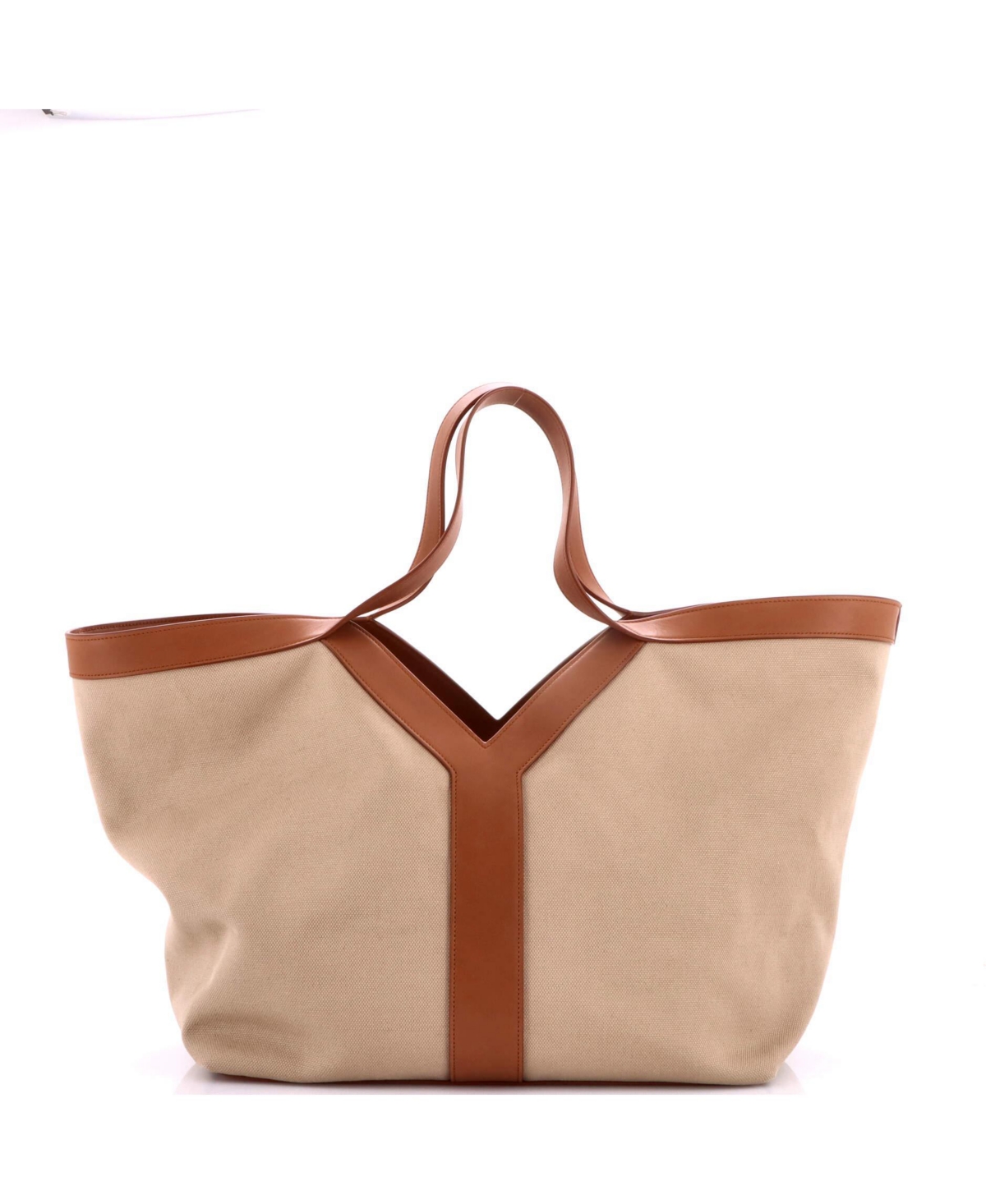 Pre-Owned Saint Laurent Medium Y Tote Canvas with Leather