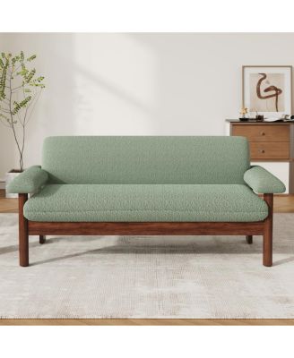  Modern Loveseat Sofa 2 Seater Couch with Armrest Pillows