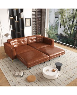 King Size Pull Out Sofa Bed, Faux Leather Sleeper Couch