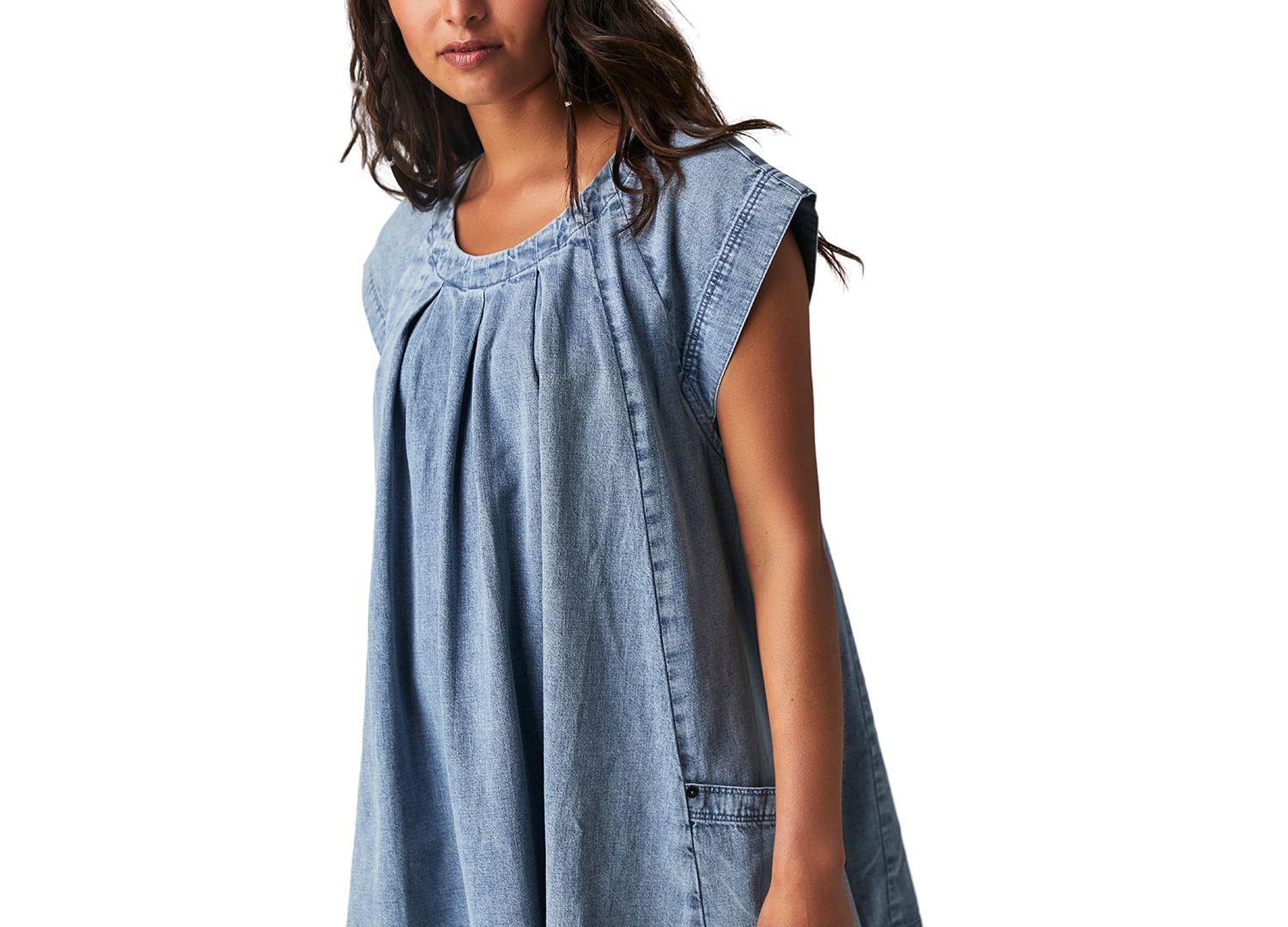 Women's Marcel Crewneck Swing Mini Denim Dress