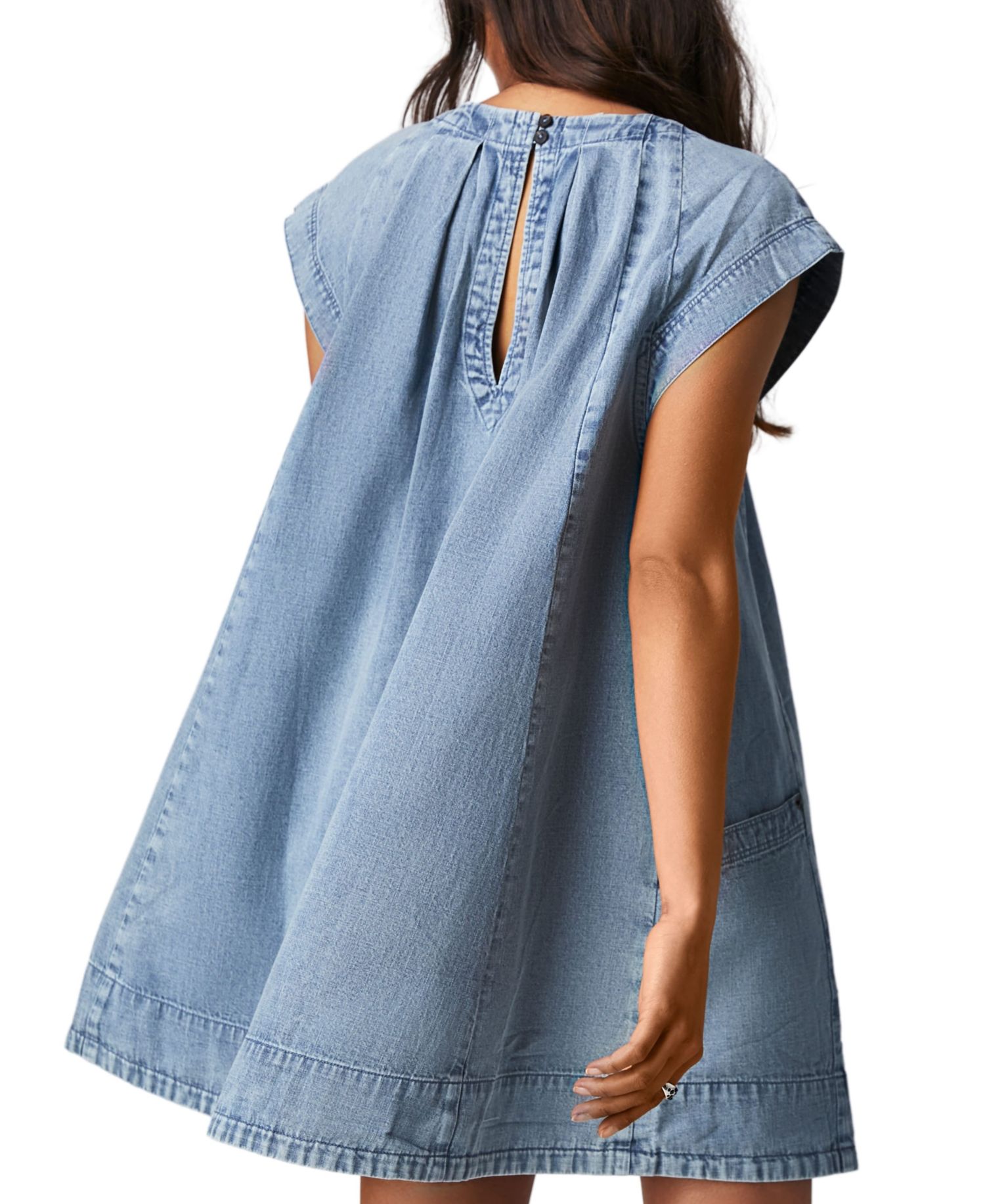 Women's Marcel Crewneck Swing Mini Denim Dress