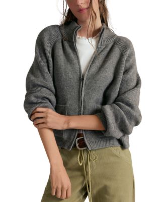 Women's Mock-Neck Zip-Front Cardigan Sweater