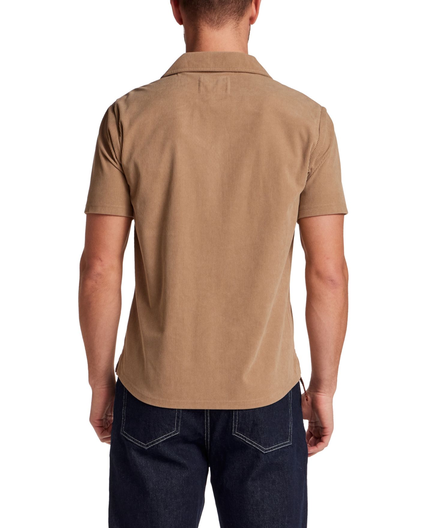 Мужская рубашка Weatherproof Vintage Ribbed Button-Down Camp Collar, цвет: Хаки — фото 4