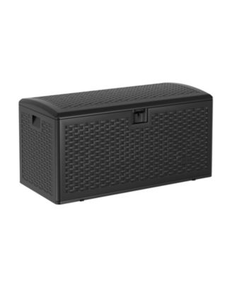 120 Gallon Waterproof Resin Deck Box Large Lockable Outdoor Storage Container with Hydraulic Rod for Patio Garden Pool and Indoor Use