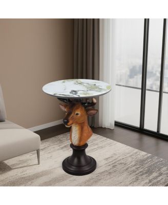 Deer Head Accent Table Animal Statue End Tables Livingroom