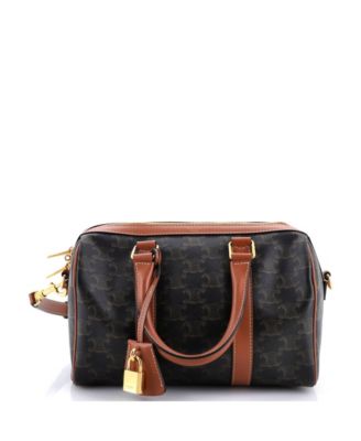 Medium Boston Bag Triomphe Coated Canvas