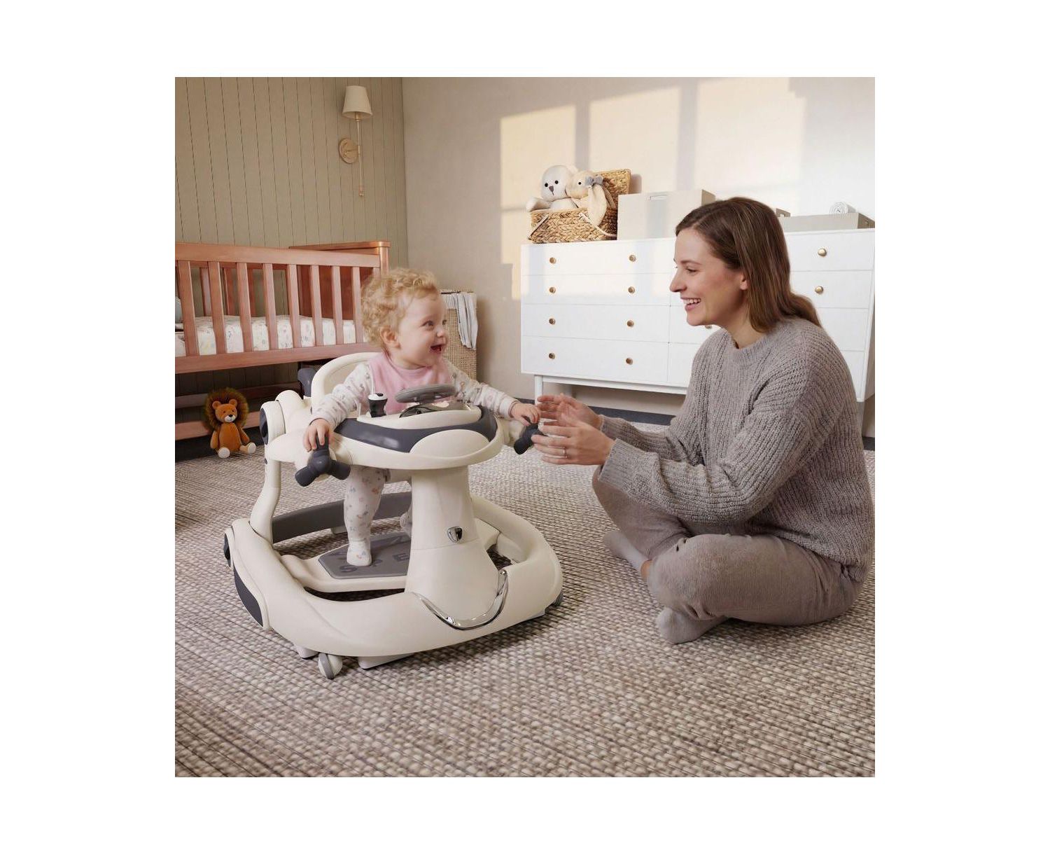 Convertible Baby Activity Walker with Adjustable Height, Foldable Design and Interactive Play Features