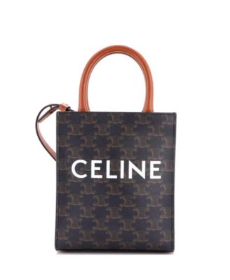 Mini Vertical Cabas Tote Triomphe Coated Canvas