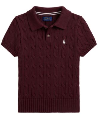 Boys' 2T-7 Cable-Knit Cotton Polo Shirt