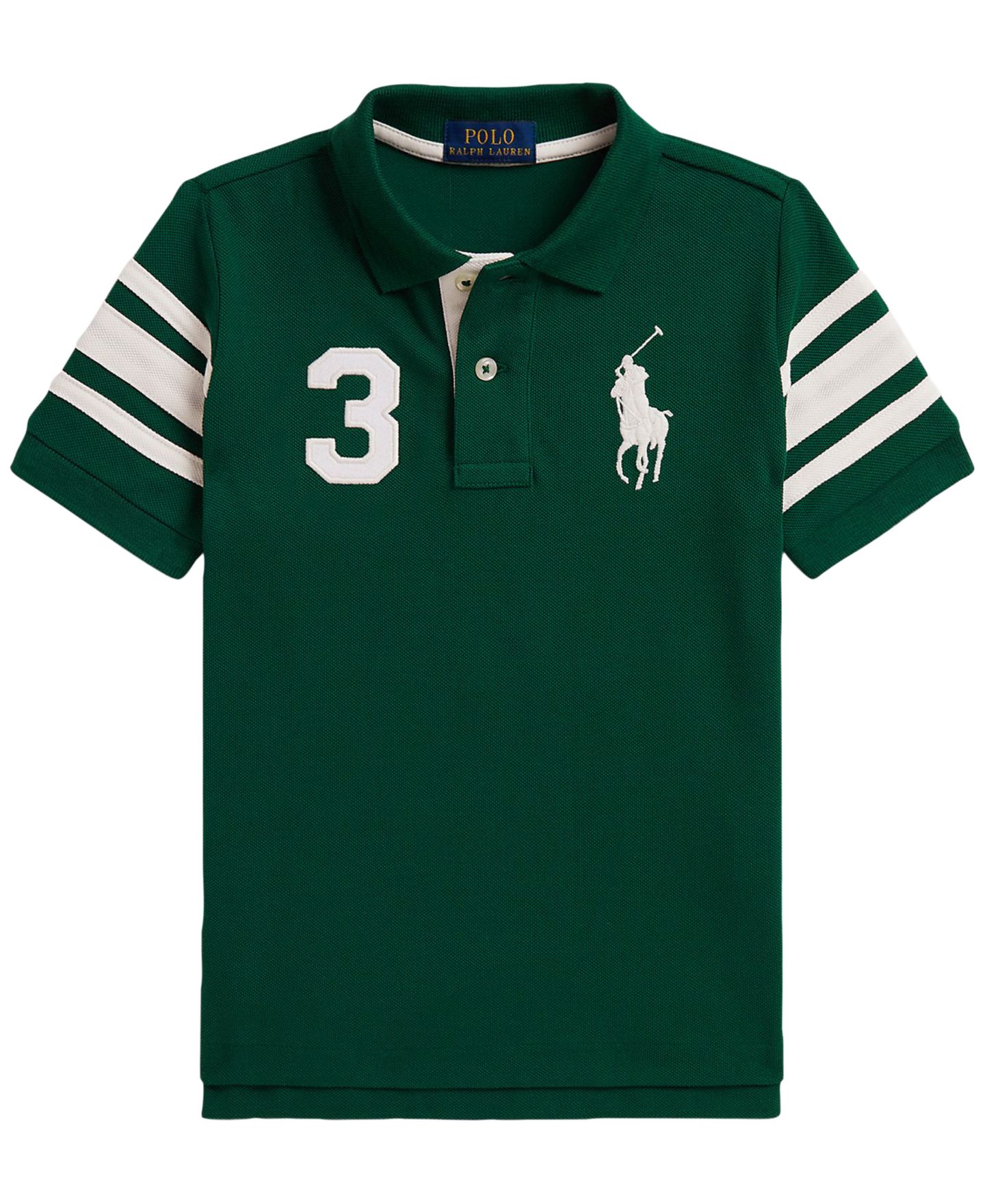 Поло Polo Ralph Lauren Big Pony Cotton Mesh Polo Shirt для мальчиков, цвет: Тёмно-зелёный — фото 3