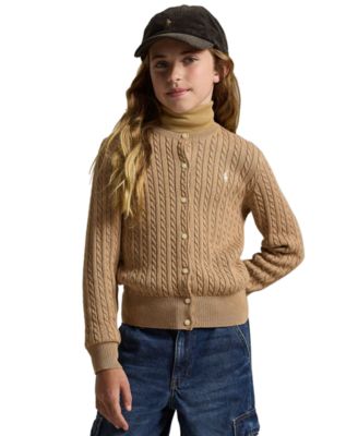 Girls' 7-16 Mini-Cable Cardigan