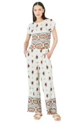 Women's Viscose Paisley Wide Leg Trousers