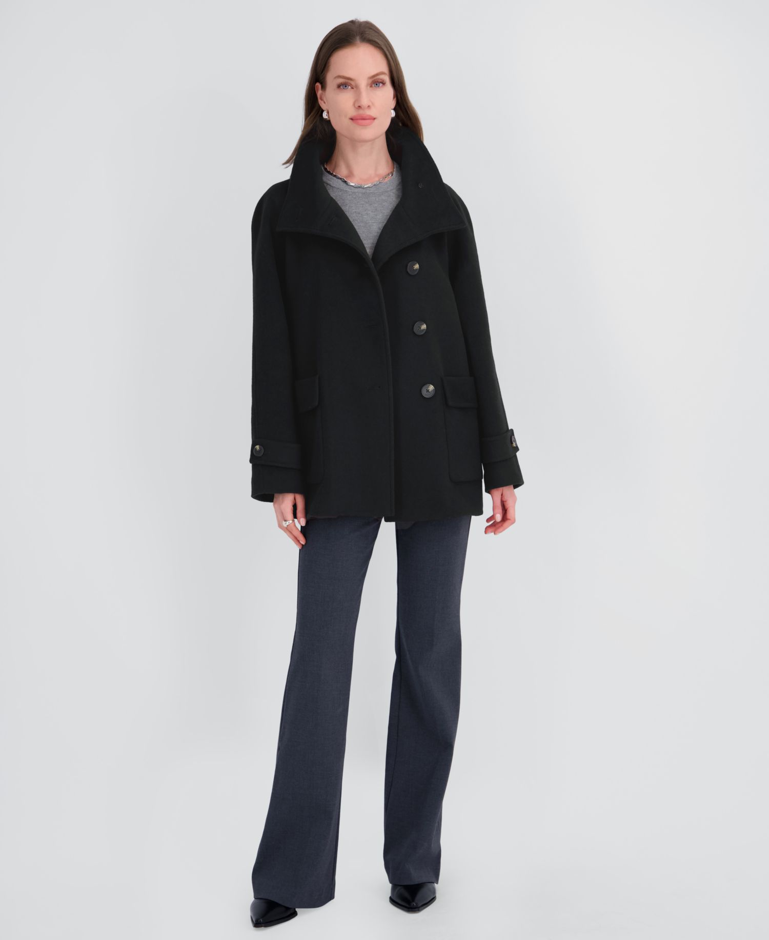Women's Double-Faced Funnel Neck Coat