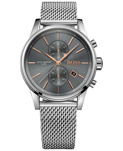 BOSS Hugo Boss Men's Chronograph Jet Stainless Steel Mesh Bracelet Watch 41mm 1513440