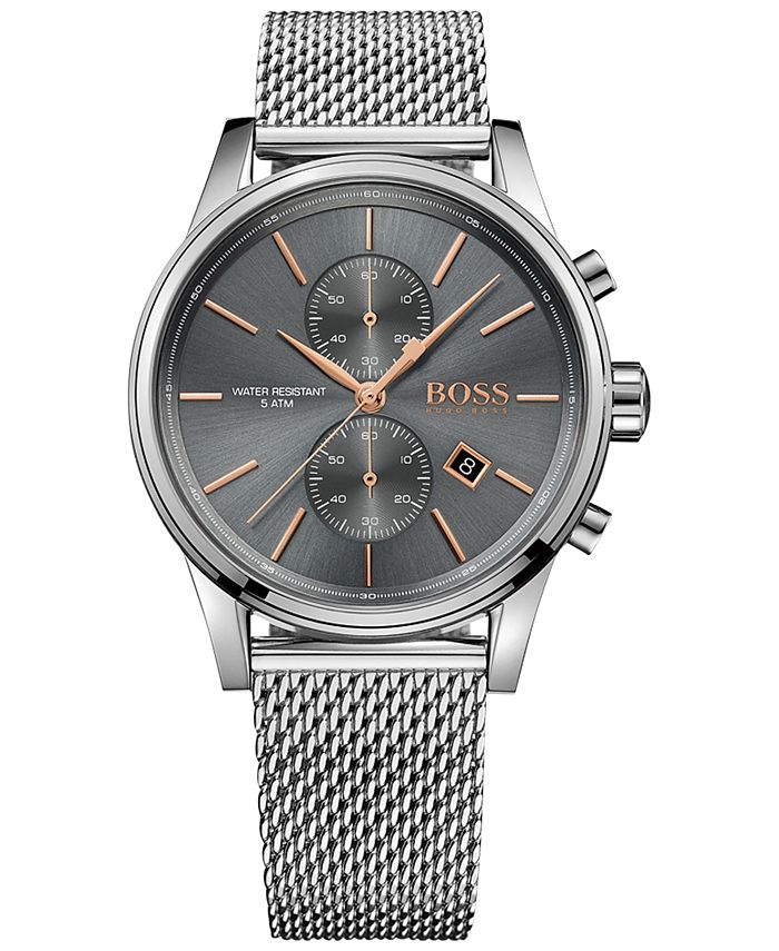 BOSS - Men's Chronograph Jet Stainless Steel Mesh Bracelet Watch 41mm 1513440
