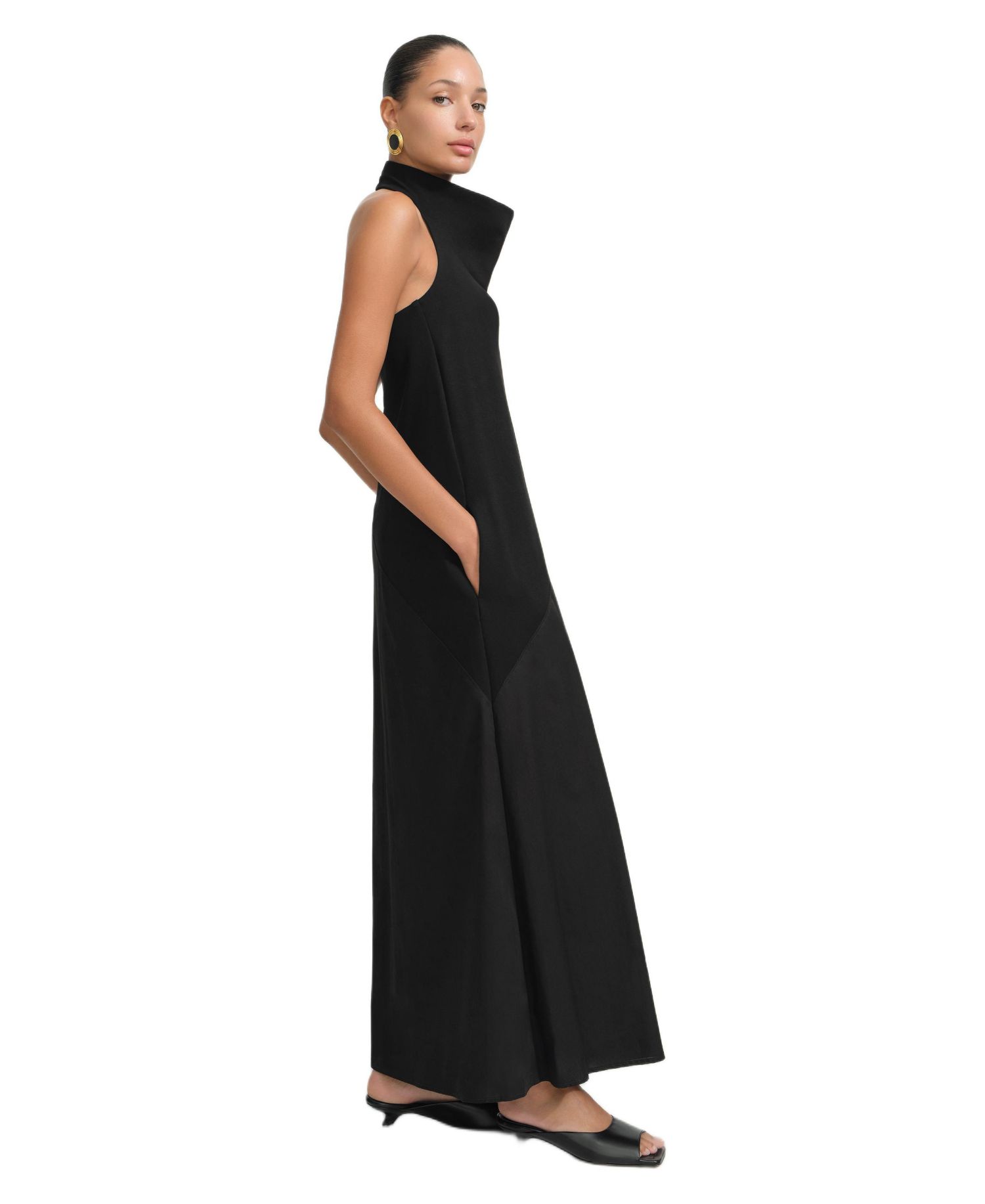 Women's Denali Halter Open-Back Cotton Maxi Dress