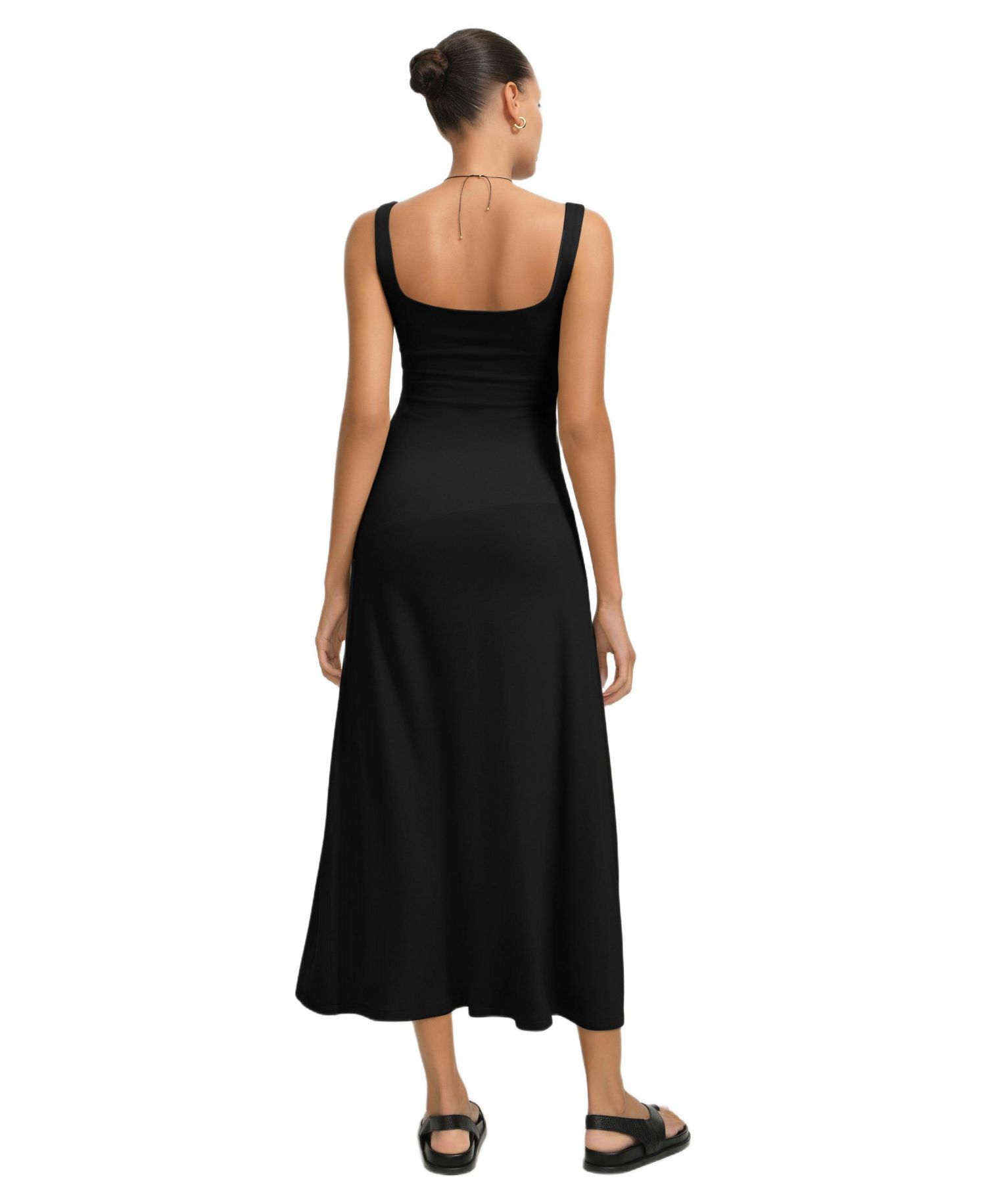 Women's Margot Square-Neck Fitted A-Line Jersey Midi Dress