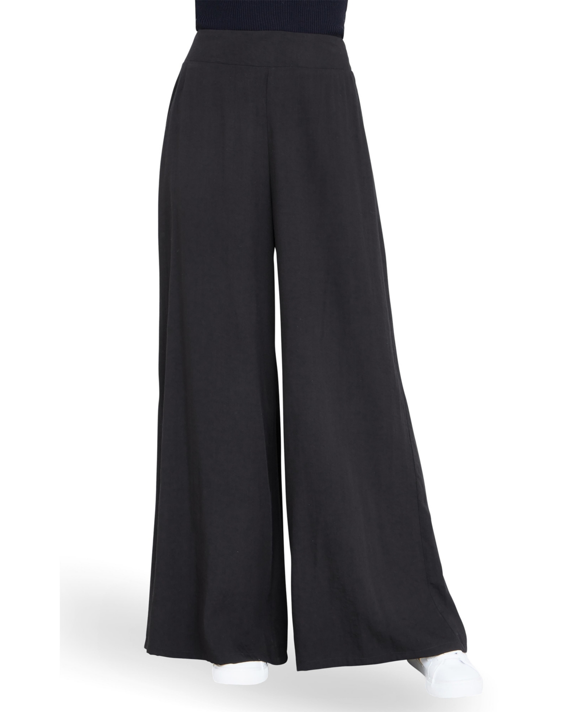 Yumi Women's Wide Leg Palazzo Trousers - Black