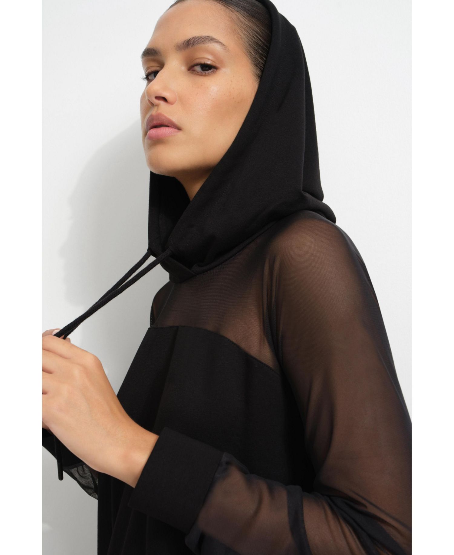 Women's Park Mesh-Panel Hooded Sweatshirt Dress