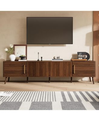  Modern TV Stand for TVs, Entertainment Center with Fluted Door