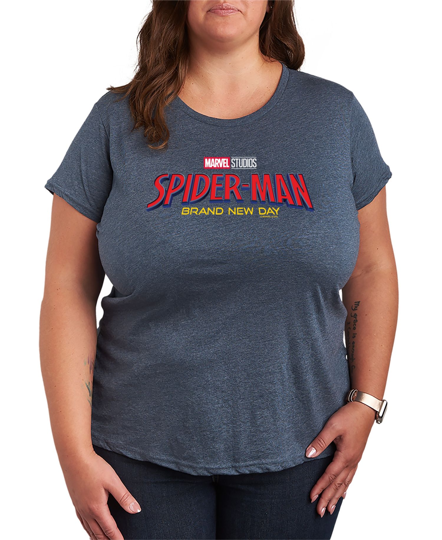 Plus Size Spider-Man Brand New Day Logo Graphic T-Shirt