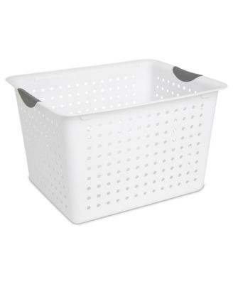 Large Deep Durable Ultra Plastic Storage Basket Tote, (6 Pack)