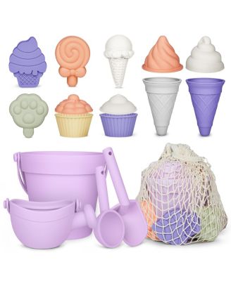 Silicone Beach Toys Bucket Watering Can Shovel Sand Molds