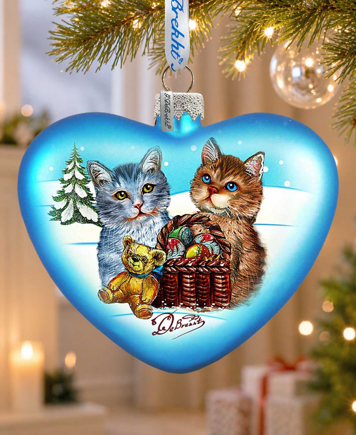 G.DeBrekht Kitty Cats Love Heart Holiday Ornament