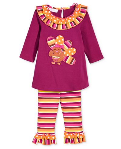Bonnie Baby Baby Girls' 2-Pc. Turkey Tunic & Leggings Set