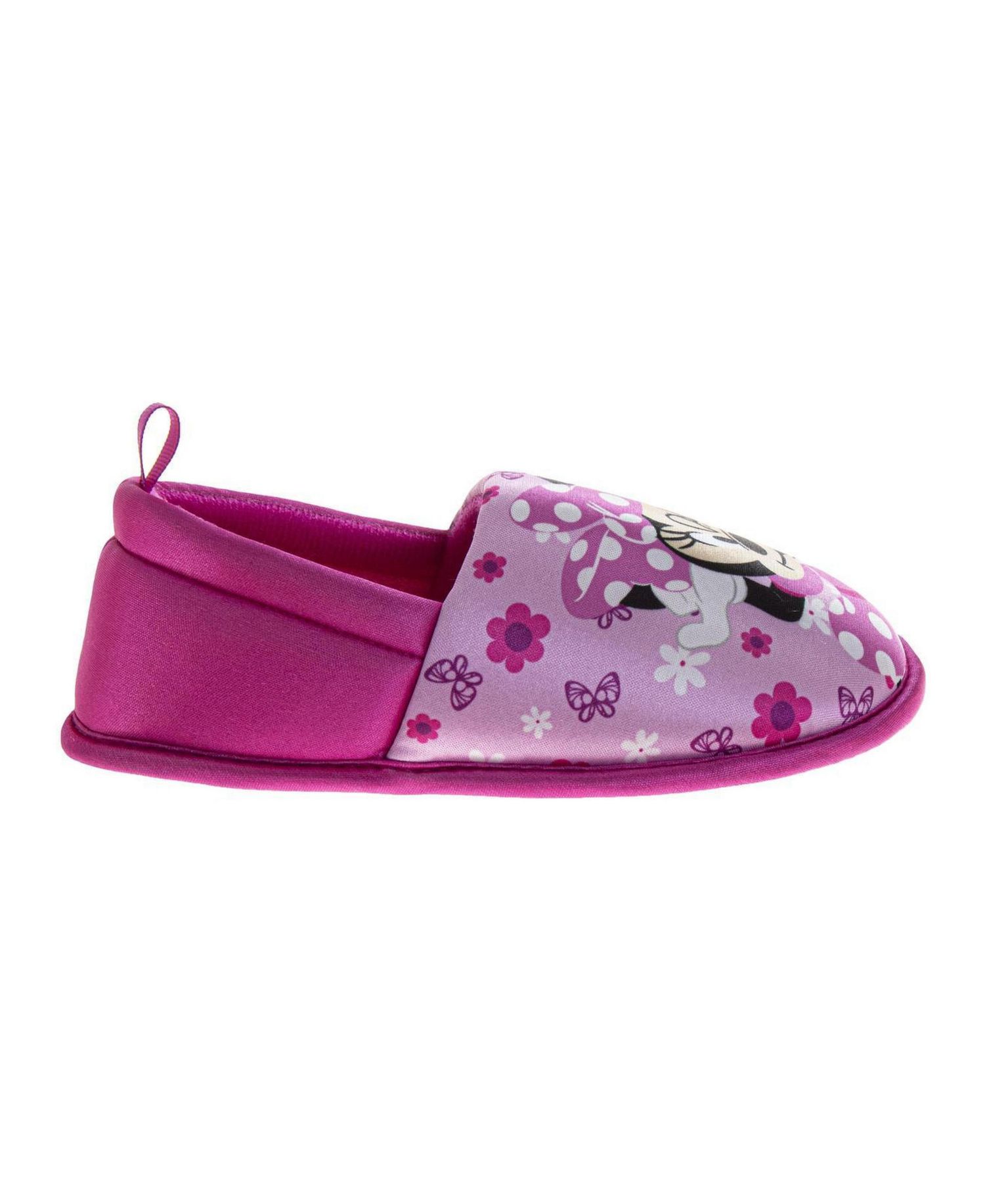 Minnie Mouse Slippers Girls Soft Plush Cozy Warm Comfort Fit NonSkid Sole Indoor Wear (Toddler / Little Kid)