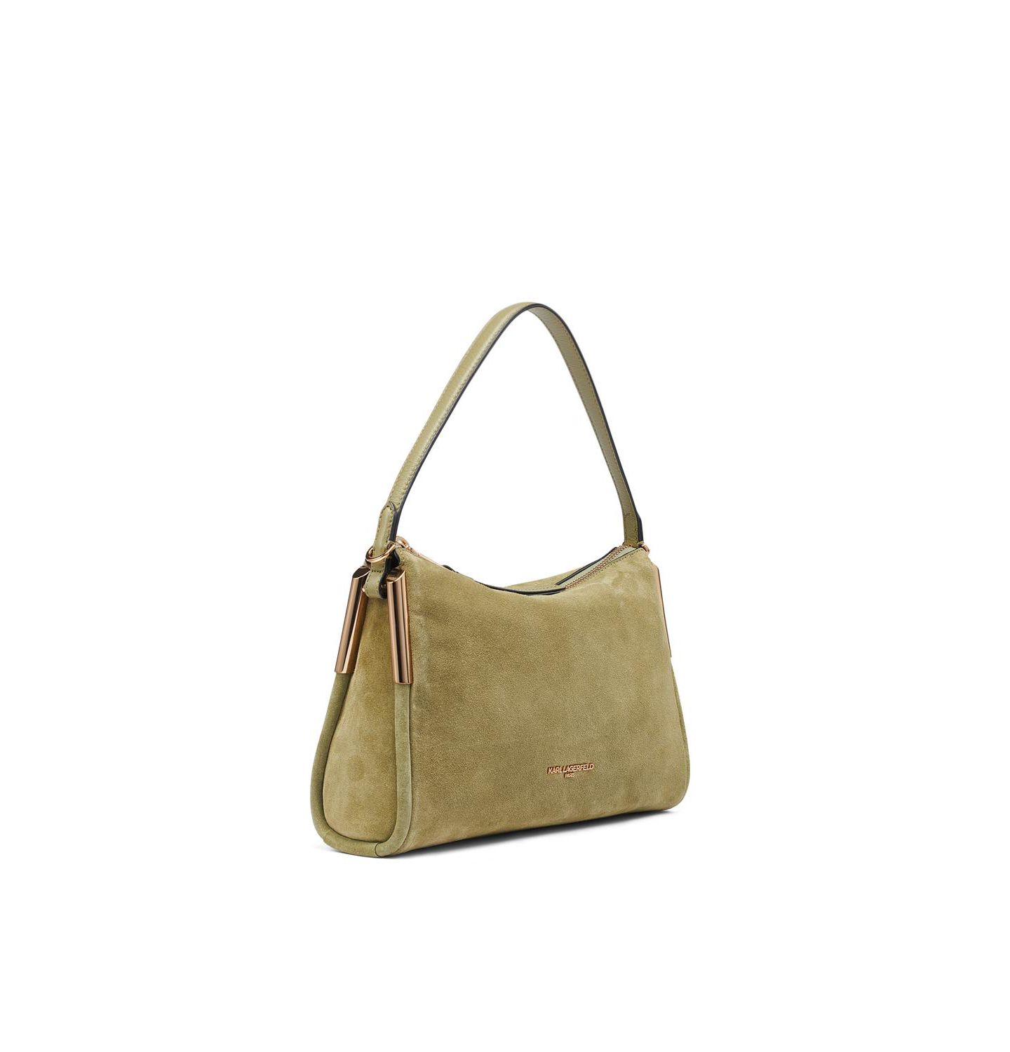 Женская сумка KARL LAGERFELD PARIS Valerie Large Suede Crossbody Handbag, цвет: Оливковый — фото 5