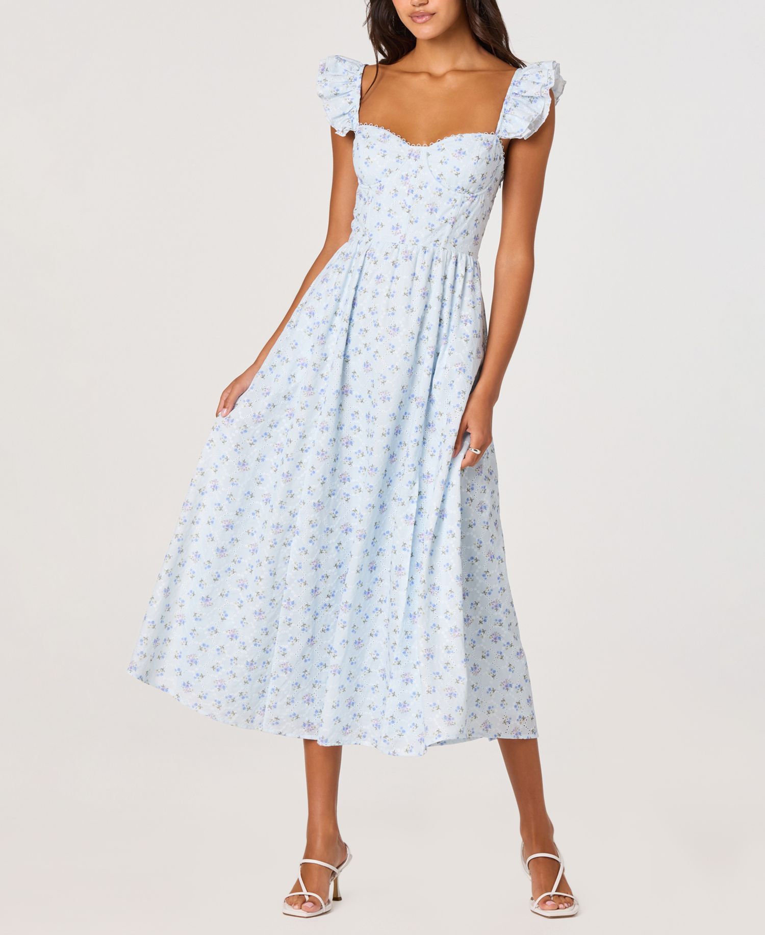Women's Wedelia Eyelet Corset Midi Dress