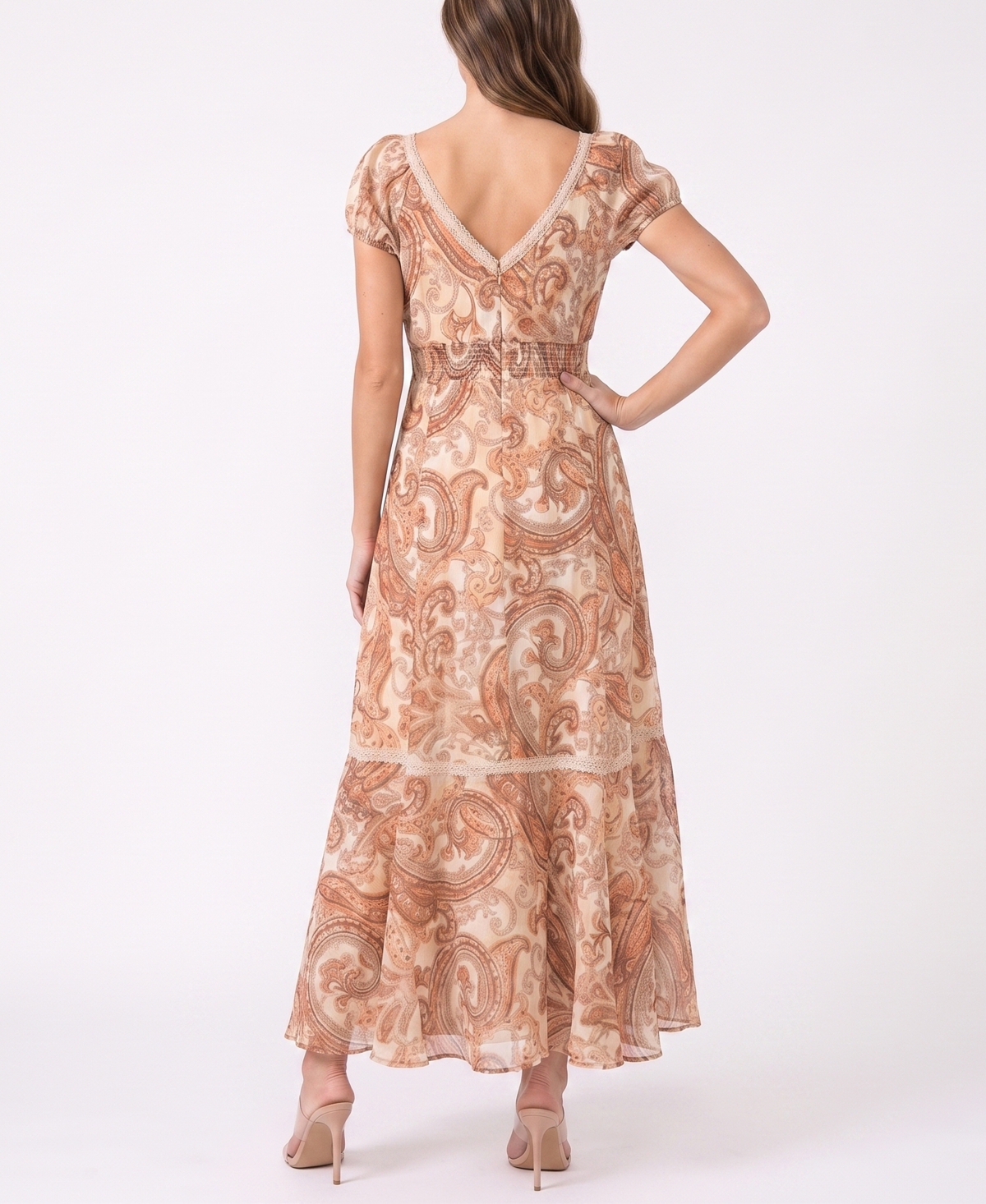 Taylor Women's V-Neck Paisley Fit & Flare Dress
