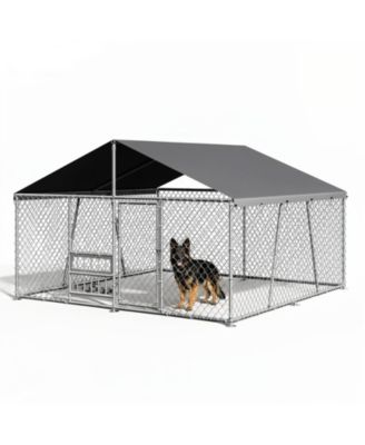 Heavy Duty Outdoor Dog Kennel - Secure Metal Wire Enclosure with Waterproof Roof, Lockable Door, for Large Dogs, Backyard or Farm