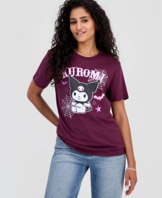 Juniors' Kuromi Spiderweb Graphic-Print T-Shirt