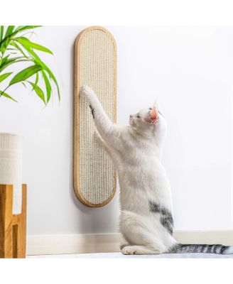 Wall Mounted Cat Scratcher Sisal Vertical Board Double Sided Adjustable Height Anti Slip Floor Use