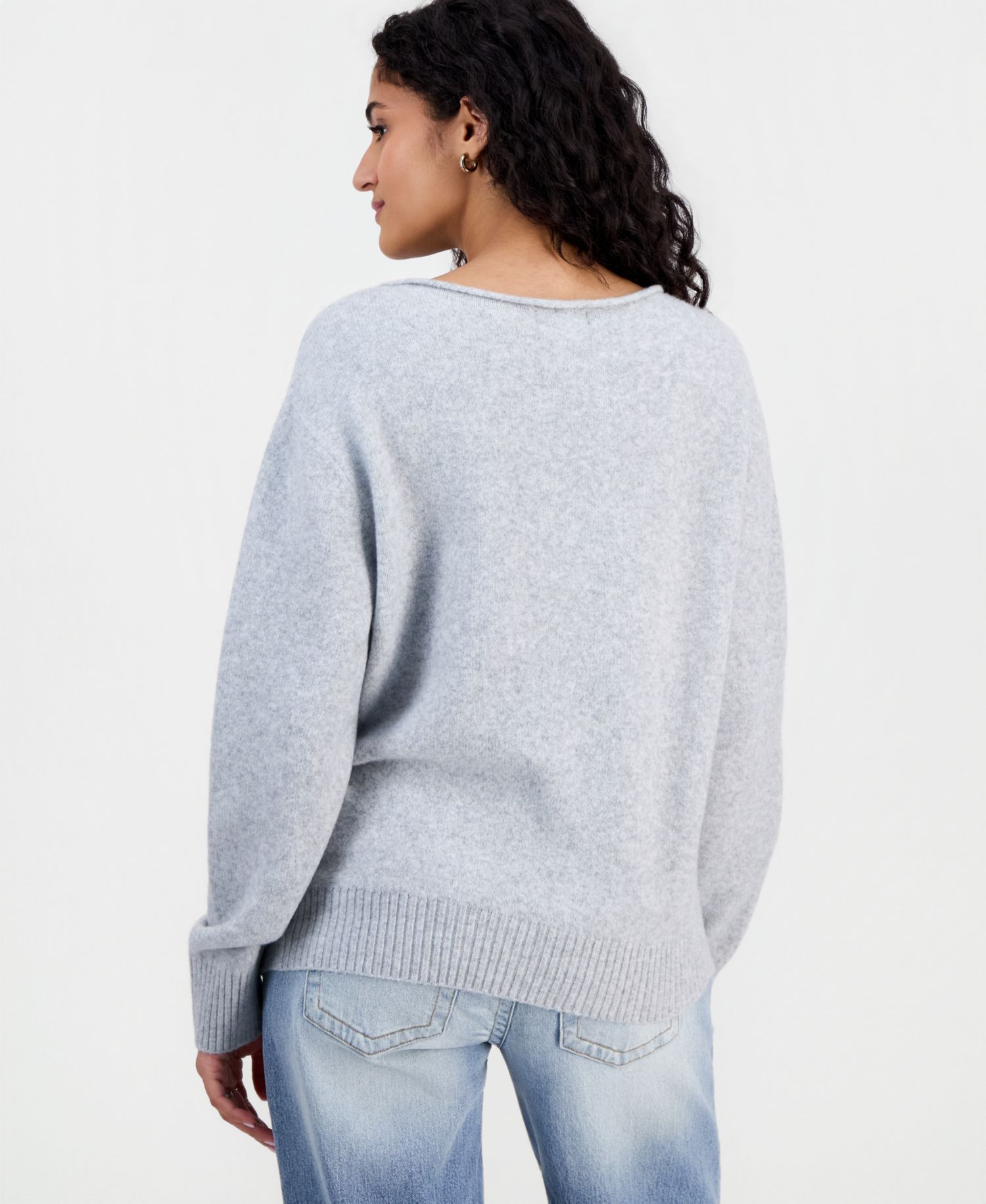 Juniors' Sequin Star Slouchy Sweater