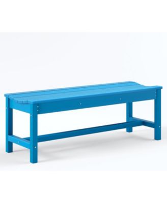 Weatherproof 2-Person Backless Outdoor Bench, Dining Seat, Garden Bench for Porch, Patio, Park, Entryway