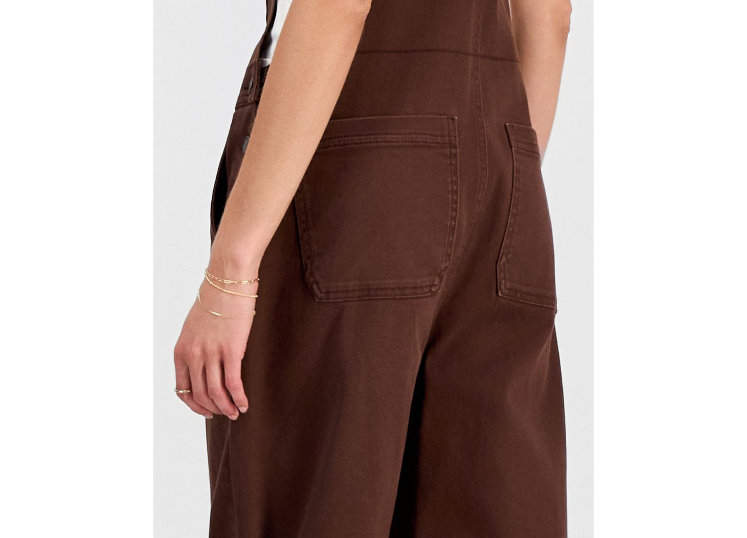 Juniors' Slouchy Twill Overalls