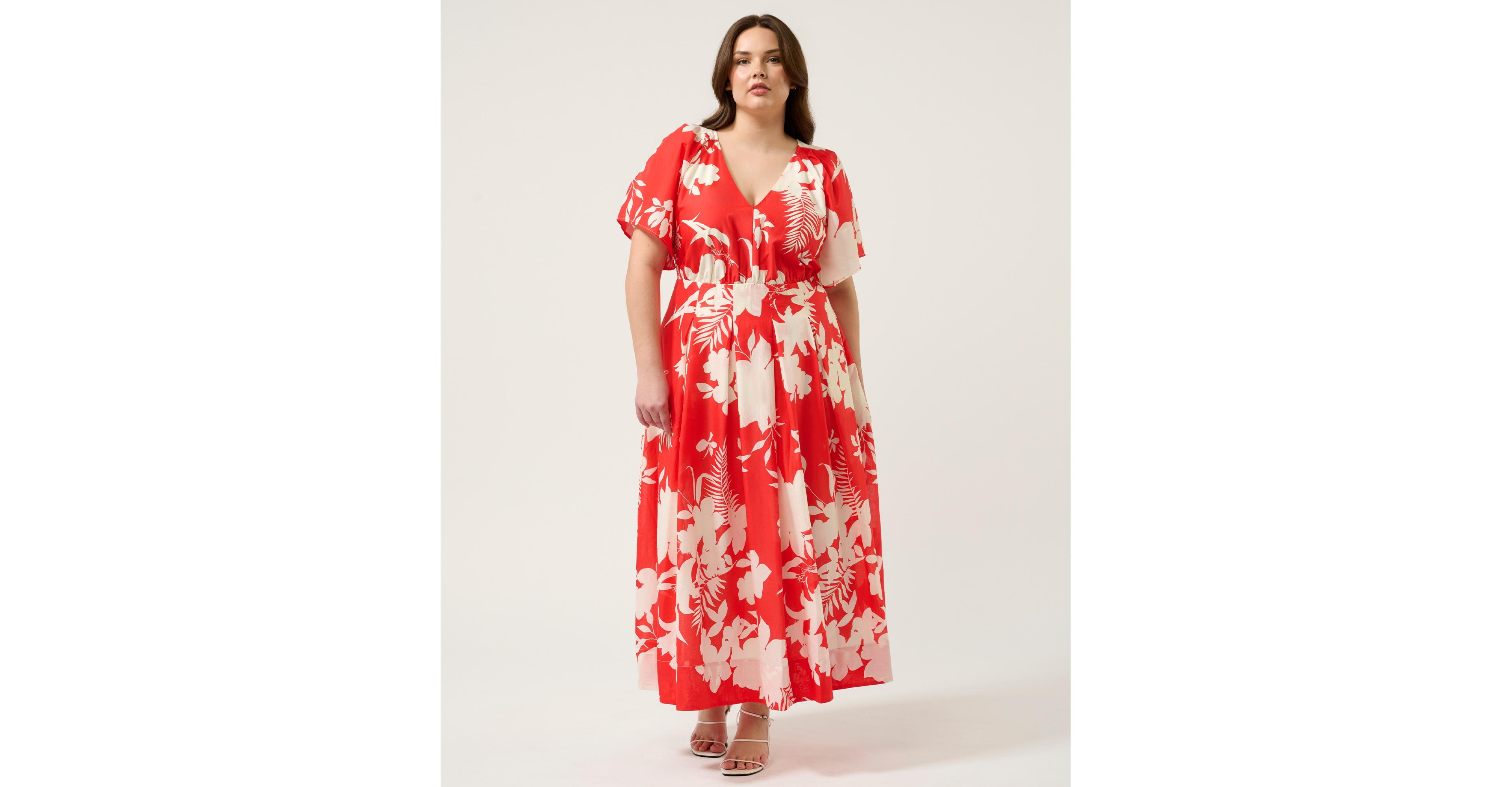 Estelle Solstice Pleated Maxi Dress
