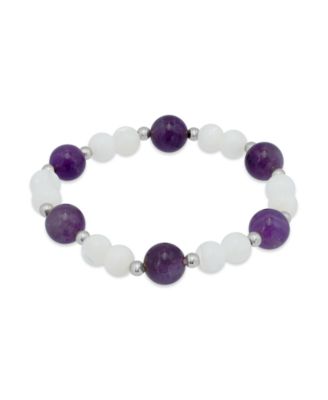 14k Gold-Plated Over Brass Imitation Pearl Beads Stretch Bracelet